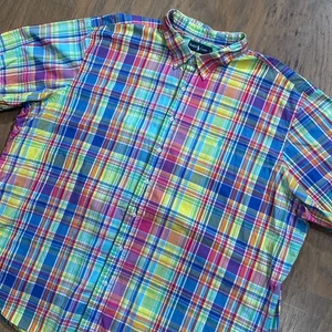 Vintage Ralph Lauren Shirt Mens 4XB Colorful Plaid Classic Fit Cotton Button Up - Picture 1 of 10