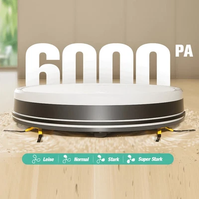 Tesvor M2 Saugroboter mit Wischen, 6000Pa Ultra-Starke Saugkraft, 5200mAh Langze