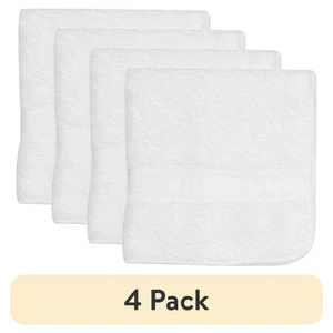 (4er Pack) Mainstays 100% Baumwolle Waschlappen, super weich und stark saugfähig Basic - Bild 1 von 3