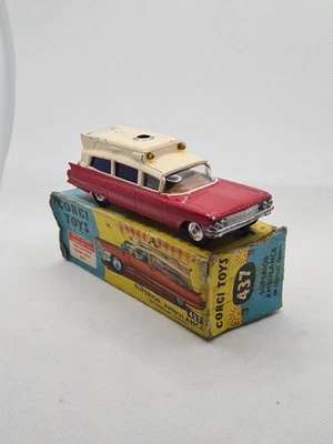 Corgi Toys 437 Superior Ambulance on Cadillac Chassis Red & Cream Boxed Original - Image 1 of 4