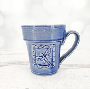 Rowe Pottery Works Dragonfly Blue Dragonfly Handled Coffee Mug or Planter - Picture 1 of 8