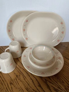 Corelle Forever Yours Dinnerware Heart Platters Plates Cups Bowl - Picture 1 of 9