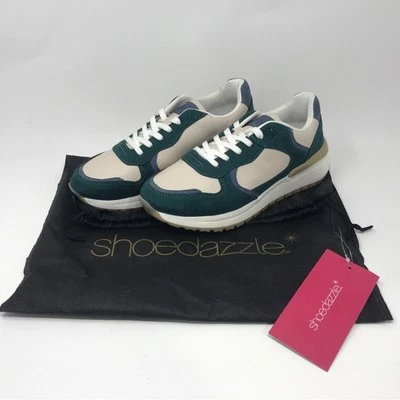 Zapatilla deportiva Shoe Dazzle Rue, para mujer talla 7 - verde malaquita/crema Foto 1 de 4