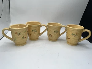 4 tazas Williams-Sonoma miel abeja colmena panal amarillo pedestal taza - Imagen 1 de 8