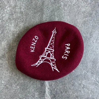 Boina bordada Kenzo masculina Nigo 22Aw Torre Eiffel edição limitada estilo arte ousada - Imagem 1 de 4