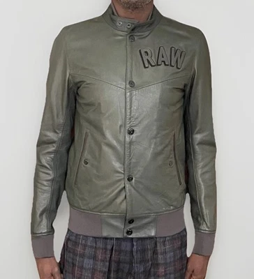 G-Star Raw Joham Combat Leather Bomber Asfalt M - Image 1 of 4