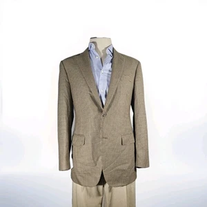 Samuelsohn Tan Pure Cashmere Houndstooth Justin Fit Sport Coat 40 Made In Canada - Bild 1 von 6