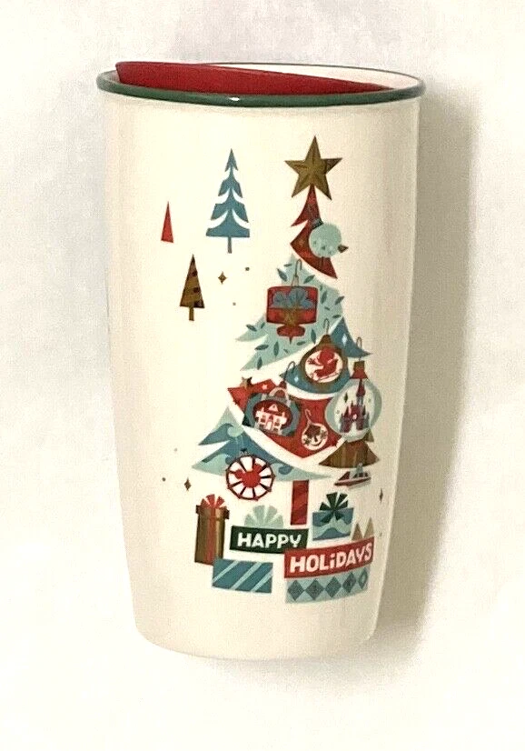 Disney Parks Happy Holidays Starbucks Ceramic Travel Tumbler 2019