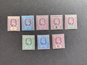 FIJI - KE VII 1903 & 1906 part sets ½d to 6d hinged mint, SG 106 - 121, Cat £77 - Picture 1 of 2