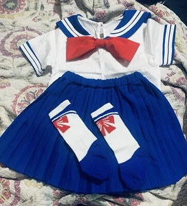 Girls Sailor School Uniform Costume Size 7/8 - Picture 1 of 9