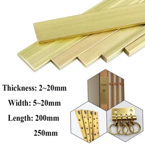 H59 Brass Flat Bar Plate Strip Thicknesses 2mm 4mm 6mm 8mm 10mm 20mm Coppers - Picture 1 of 6