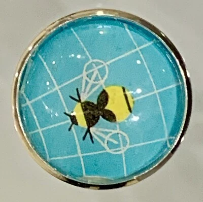 Charley Harper Honey Bee Chaqueta Amarilla Insecto 1" Vidrio Costura Botón CH696 Foto 1 de 3