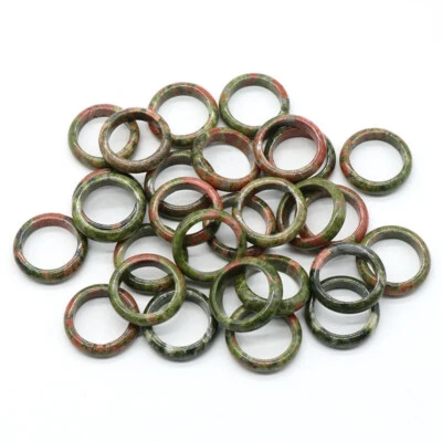 Lote de 50 anillos al por mayor de piedras preciosas de piedra natural Unakita joyería anillo Foto 1 de 4
