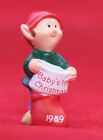 Hallmark 1989 BABY'S 1st Christmas Merry Miniatures ELF QFM1615 Mini