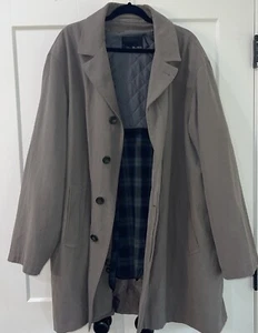 Vintage Bill Blass Black Label Mens Grey Coat Jacket Removable Liner 48 Regular - Picture 1 of 5