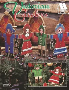 Viktorianische Karolinger Kunststoff Leinwand Ornamente Mädchen Junge dekorieren Weihnachten Sänger - Bild 1 von 2