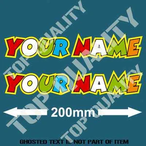 RACE NAME X2 DECAL STICKER SET RALLY RACE MOTO CROSS MOTORBIKE DECALS STICKERS - Bild 1 von 1
