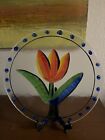 Vintage Glass Plate Tulipa Charger Dish Floral Kosta Boda Ulrica Hydman Vallien