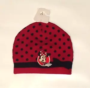 BNWT Disney Parks Girls beanie hat Minnie Mouse red with black polka dots - Picture 1 of 1