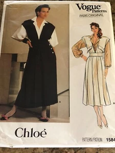 🌺 VOGUE PARIS ORIGINAL #1584-DESIGNER CHLOE'-LADIES JUMPER-BLOUSE PATTERN 10 FF - Picture 1 of 2