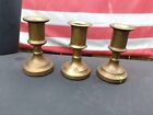 Lot of 3 Vintage Solid Italian Brass Candlestick Holders 2 3/4"