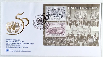 UN First Day Cover, June 26th 1995, 50th Anniv of UN Foundation (800862) - Image 1 of 4