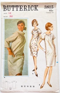 Butterick 3815 Vintage Women's Shift Dress, Scarf and Hat, Size 12, Cut Complete - Picture 1 of 4