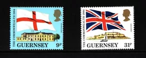 1984 Guernsey, Commonwealth Links, Flags, NH Mint Set of Stamps, SG 294-95 - Picture 1 of 1