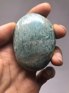 Amazonite 3.1oz Palm Stone Polishes Reiki Crystal Healing EMF Protection - Picture 1 of 12