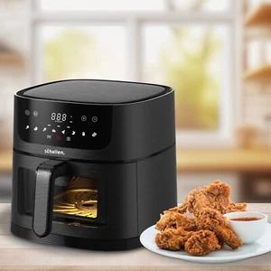 Schallen Brushed Black Air Fryer Gesundes Kochen Ofen Große Familie 8L Digital - Bild 1 von 7