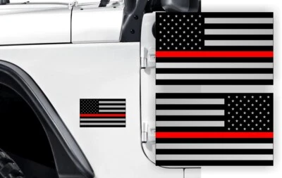 American Flag Fender Stickers Decals USA Flags | Fits: Jeep JK JL JT Wrangler - Image 1 of 4