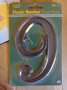 HOUSE NUMBERS 6" Black Plastic With Screws Hillman YOU PICK ONE - Picture 1 of 7