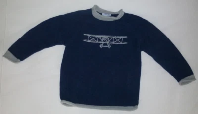 Janie and Jack Boys' Heavy Cotton Vintage Airplane Motif Sweater Size 5 - Image 1 of 4