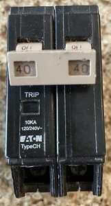 Eaton CHF240 - 2 Pole 40 Amp 120/240 Volt Plug-in Breaker - Picture 1 of 3