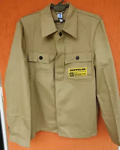 Vintage ZEPPELIN CAT Work Jacket Bucking Dreinaht Chore Coat Beige New (M) - Picture 1 of 11