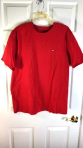 Camiseta Tommy Hilfiger Talla XL Roja Mangas Cortas Bandera Núcleo Cuello Redondo - Imagen 1 de 3