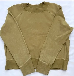 Lululemon Ready to Roll Rundhalsausschnitt Pullover Washed Vintage Gold Größe Damen 6 - Bild 1 von 6