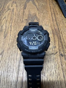 Casio G-Shock Watch Men Black 3263 GD-100BW Backlight Day Date World Time - Picture 1 of 3