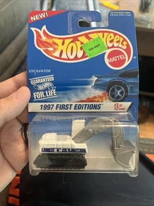 Excavadora Hot Wheels 1997 primeras ediciones 3/12 #512 blanca con base negra - Imagen 1 de 5