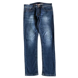 True Religion Jeans Herren 34x32 Navy Blau Denim Straight Made In USA Button Fly - Bild 1 von 7