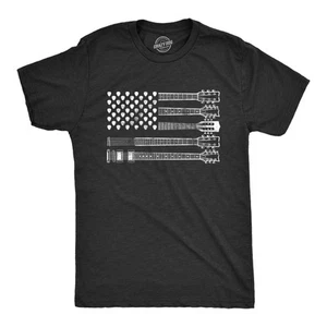 Mens Guitar Flag T Shirt Cool Rock And Roll 4th of July Musician Flag Graphic - Picture 1 of 7