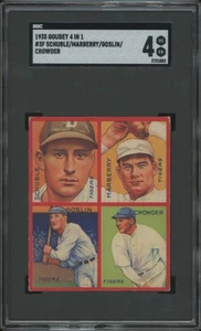 1935 GOUDEY 4-IN-1 GOOSE GOSLIN 3F VG-EX SCHUBLE MARBERRY CROWDER SGC 4 TIGERS - Picture 1 of 2