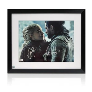 Fotografía de Juego de Tronos firmada por Emilia Clarke y Harington. enmarcado - Imagen 1 de 2