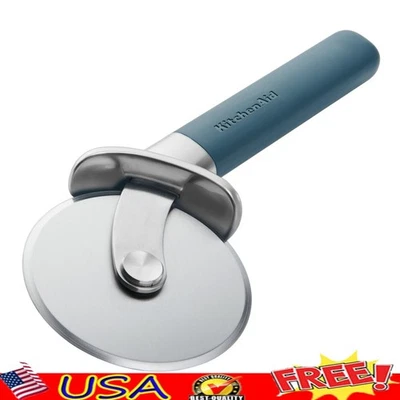 Rueda cortadora de pizza de acero inoxidable mango ergonómico protector de dedos apto para lavavajillas Foto 1 de 4