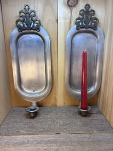 Zinn Stil Paar Kerzen Wandleuchter - wunderschön - Bild 1 von 9