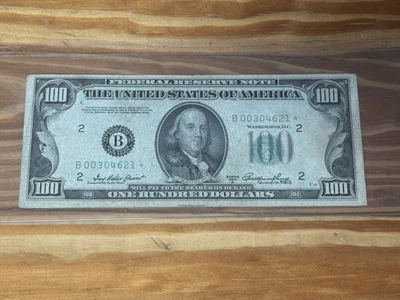 1950 A $100 Dollar Federal Reserve Note Star Note New York FR#2158B* - Image 1 of 2