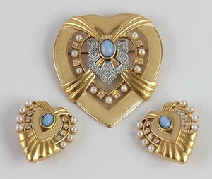 Juego de pendientes prendedores y clip vintage de Elizabeth Taylor para Avon Heart of Hollywood - Imagen 1 de 9