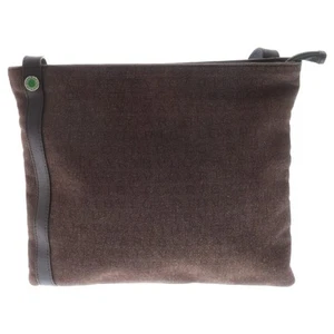 BVLGARI Logomania Shoulder Bag Brown Canvas x Leather Crossbody Made in Italy - Picture 1 of 6