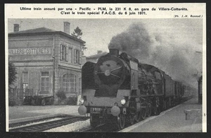 1972 - VILLERS COTTERETS BAHNHOF LETZTER ZUG PAZIFIK JUNI 1971. 4C446 - Bild 1 von 1
