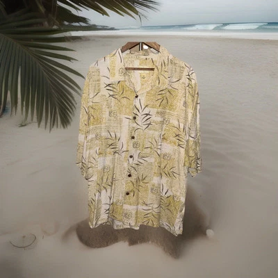 Camisa Joseph & Feiss Para Hombre 100% Seda 3XL Abotonada Hawaiana Tropical Vacaciones Foto 1 de 4